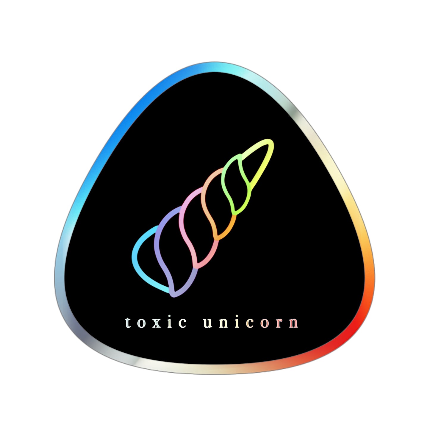 Plastic Mythology Unit: Toxic Unicorn Core Sticker, Holographic Edition