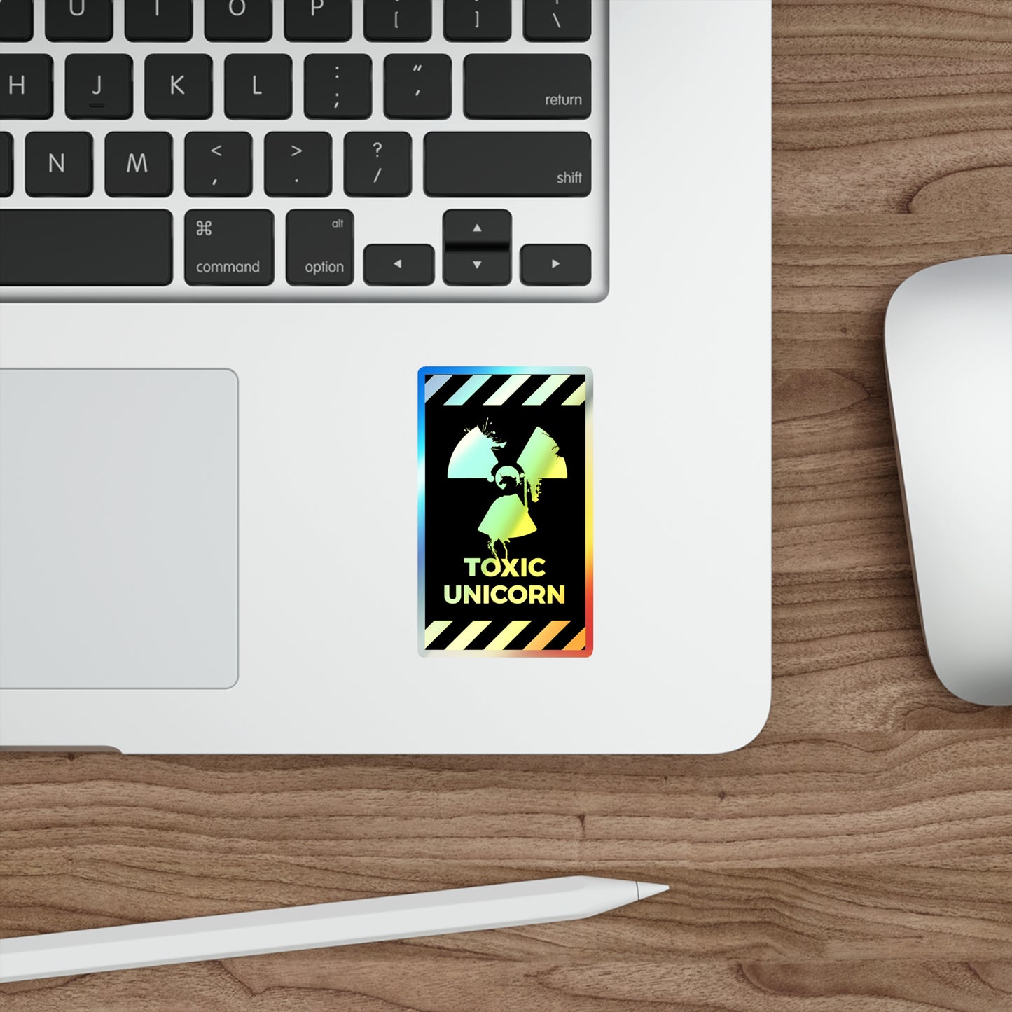 🦄 Radioactive Sass: Toxic Unicorn Sticker, Holographic Edition