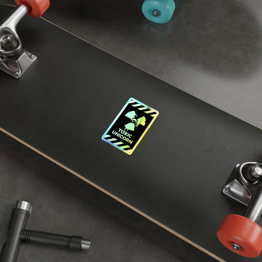 🦄 Radioactive Sass: Toxic Unicorn Sticker, Holographic Edition