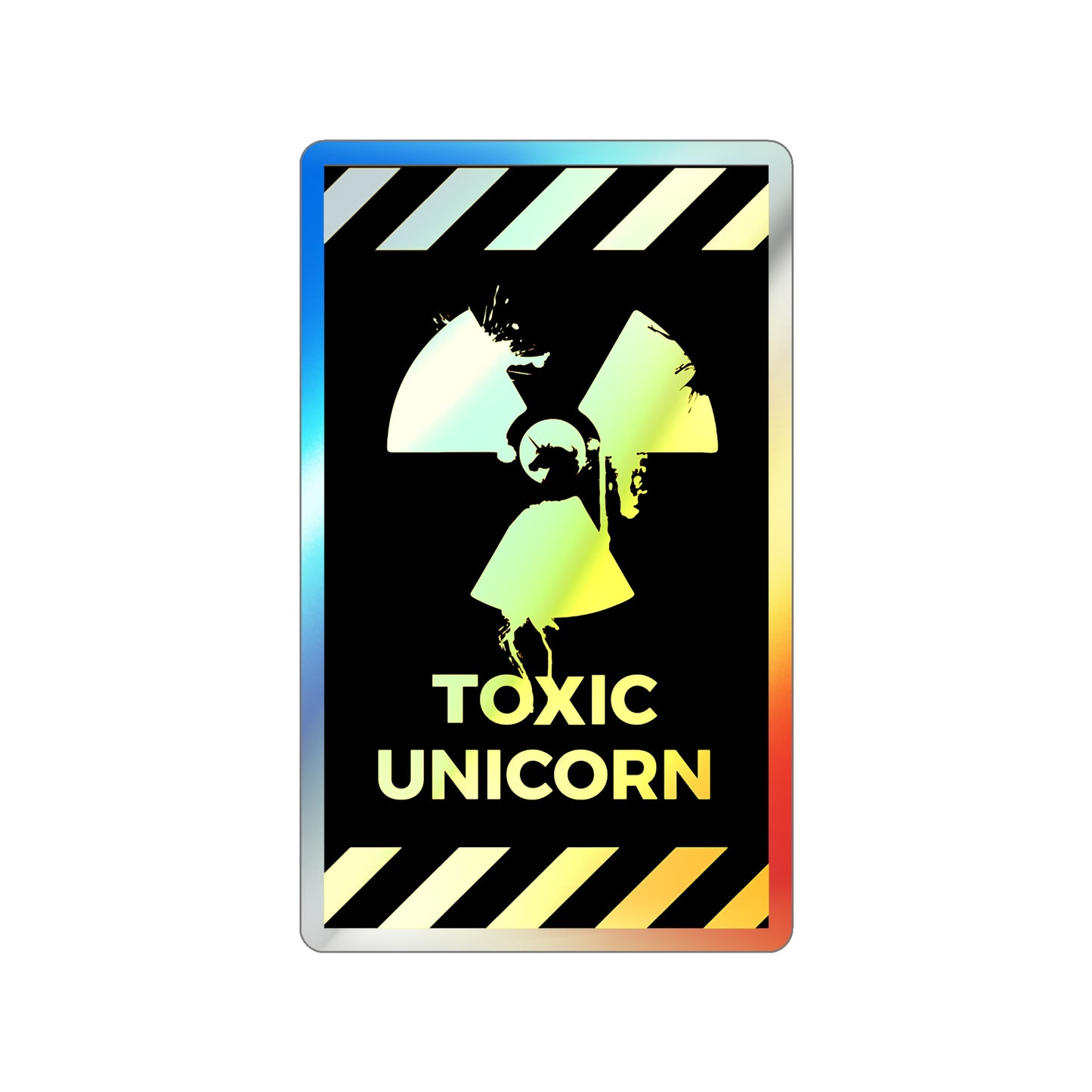 🦄 Radioactive Sass: Toxic Unicorn Sticker, Holographic Edition